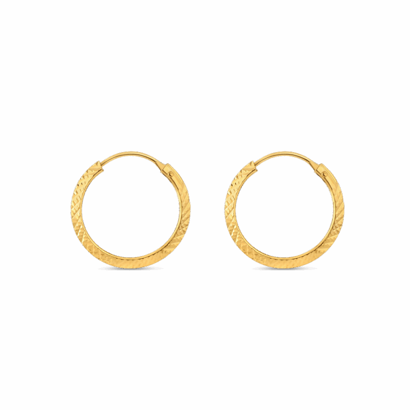 22 Ayar Altın Dokulu Halka Küpe 22 Ayar Altın Dokulu Halka Küpe