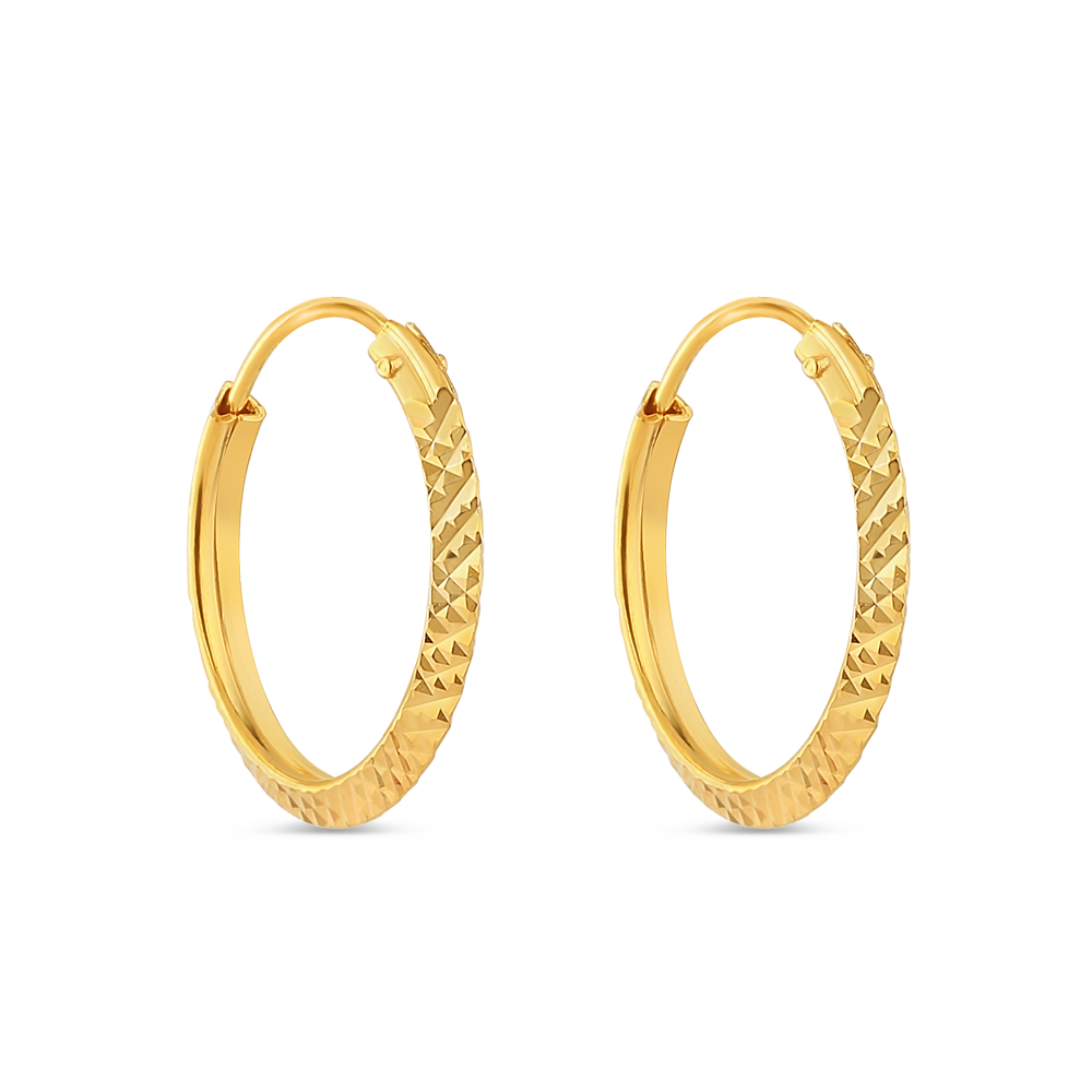 22 Ayar Altın Dokulu Halka Küpe 22 Ayar Altın Dokulu Halka Küpe