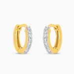 22ct Gold Rhodium Finish CZ Hoop Ohrring