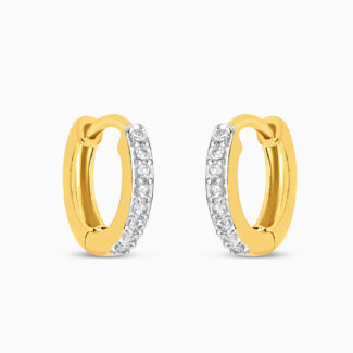 22ct Gold Rhodium Finish CZ Hoop Earring