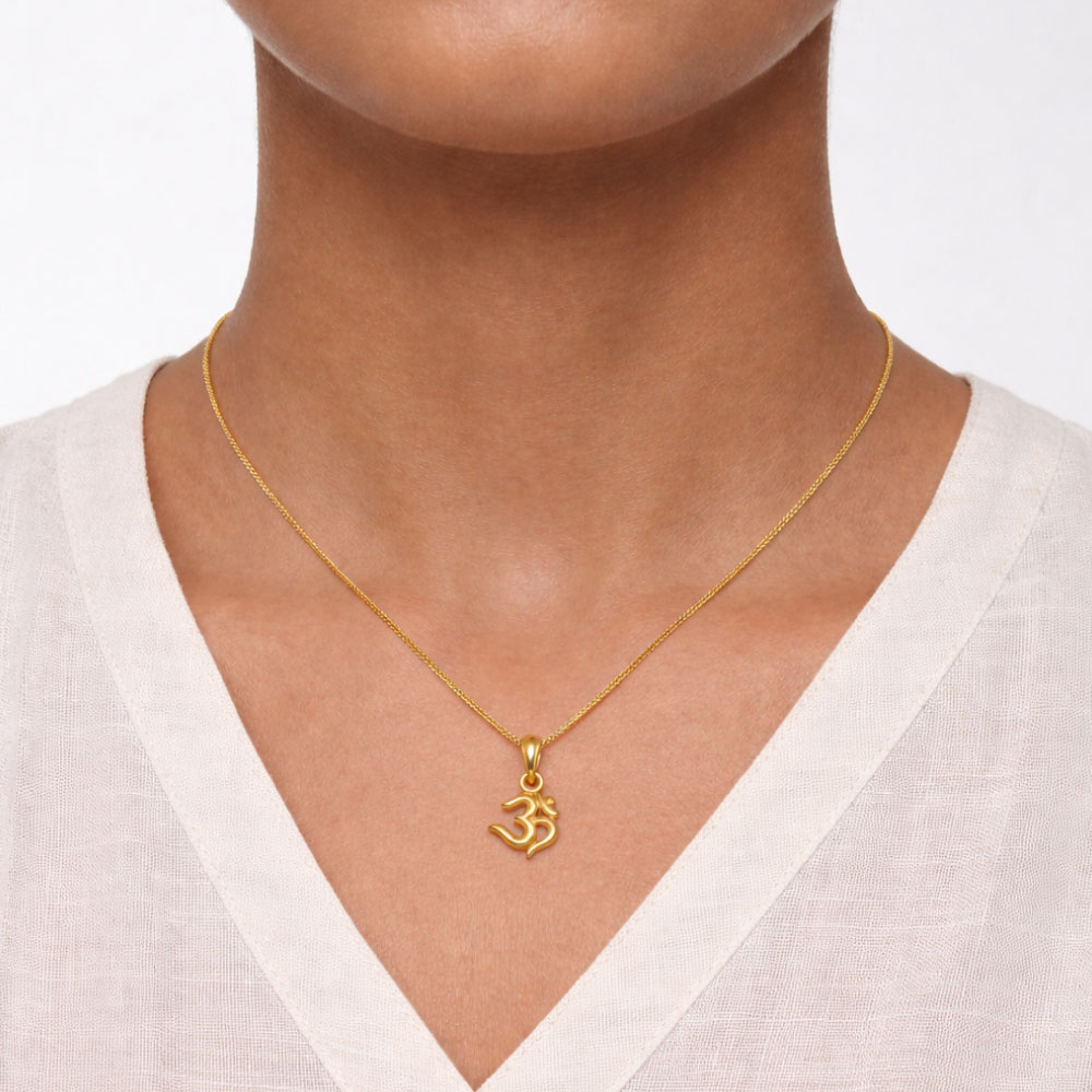 قلادة رمز أوم من الذهب عيار 22 قيراط قلادة رمز أوم من الذهب عيار 22 قيراط