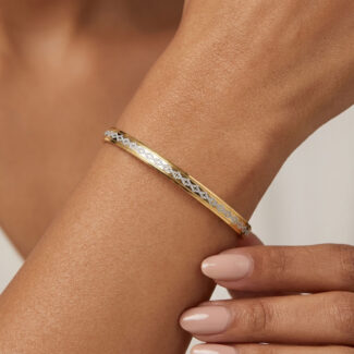 Classic 22ct Gold Bangle with Rhodium Finish Classic 22ct Gold Bangle with Rhodium Finish