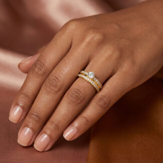 22ct Gold Cubic Zirconia Engagement Ring