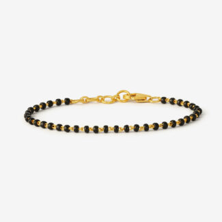 Kids Black Bead Gold Bracelet Kids Black Bead Gold Bracelet
