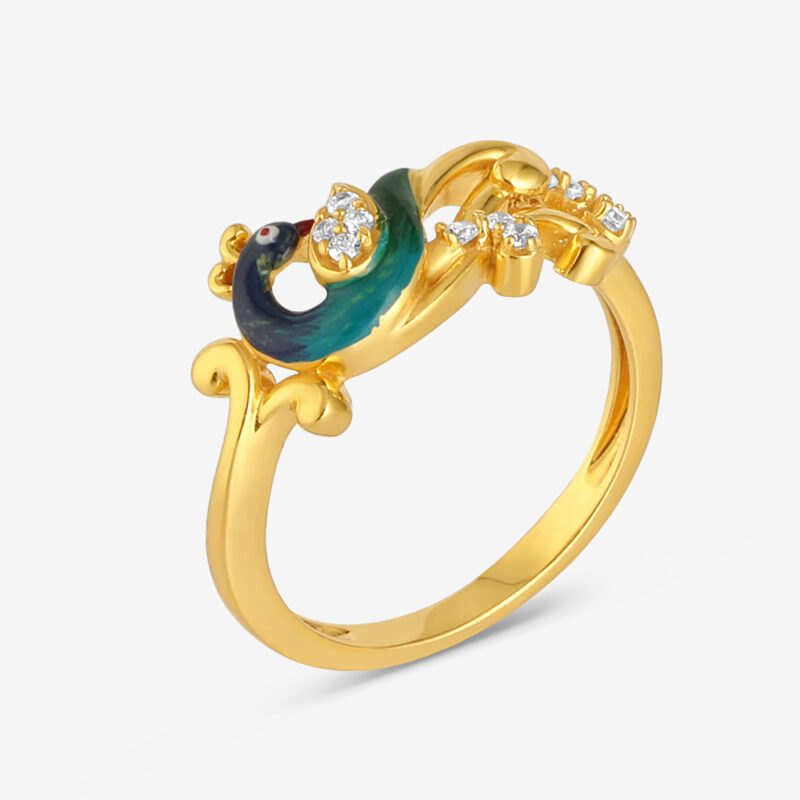 خاتم من الذهب عيار 22 قيراط من المينا والكريستال الذهبي | مقاس L½ خاتم من الذهب عيار 22 قيراط من المينا والكريستال الذهبي | مقاس L½