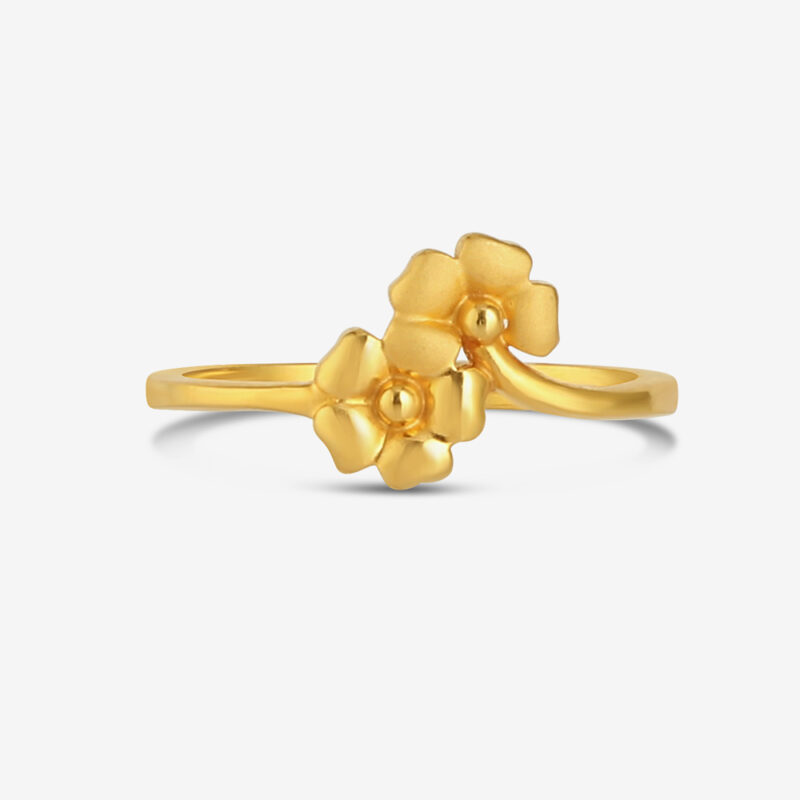 22ct Gold Floral Duo Ring | Größe L