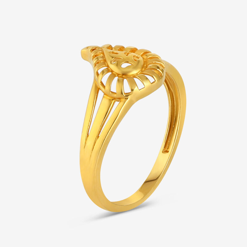 خاتم من الذهب عيار 22 قيراطاً مزخرف بنقوش أوراق الشجر | مقاس N خاتم من الذهب عيار 22 قيراطاً مزخرف بنقوش أوراق الشجر | مقاس N