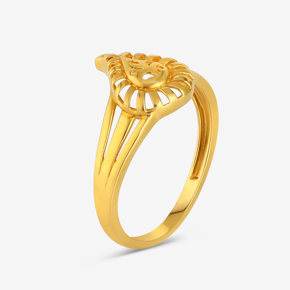 خاتم من الذهب عيار 22 قيراطاً مزخرف بنقوش أوراق الشجر | مقاس N خاتم من الذهب عيار 22 قيراطاً مزخرف بنقوش أوراق الشجر | مقاس N