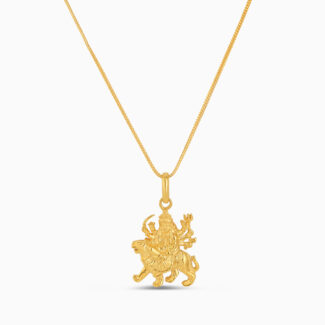 Durga MahaShakti Pendant in Pure Gold – 22ct