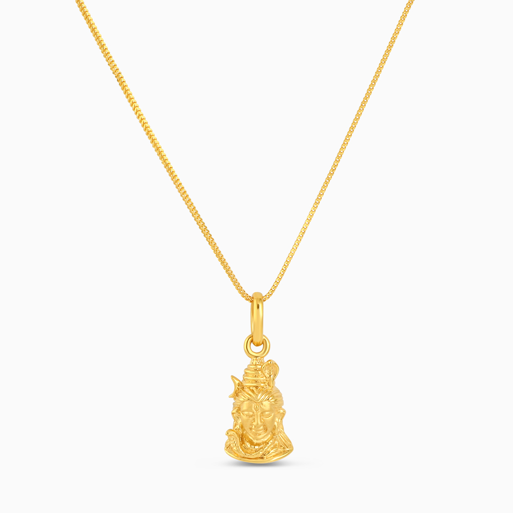 قلادة ترينيترا شيفا المتوجة من الذهب عيار 22 قيراط قلادة ترينيترا شيفا المتوجة من الذهب عيار 22 قيراط