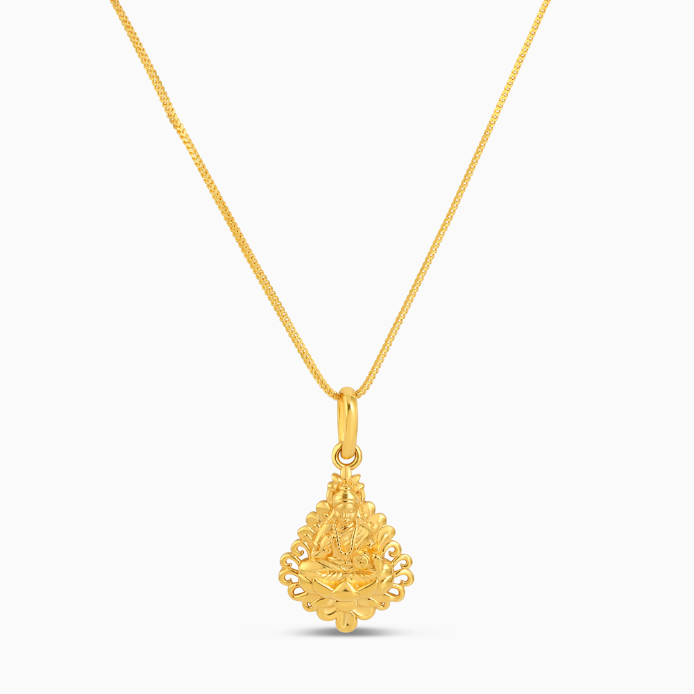 قلادة بادماشري لاكسمي ذهبية عيار 22 قيراط قلادة بادماشري لاكسمي ذهبية عيار 22 قيراط