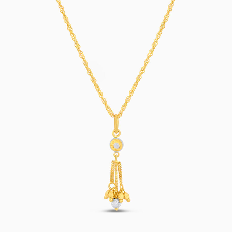 Rodyum Aksanlı 22 Ayar Altın Damla Kolye Rodyum Aksanlı 22 Ayar Altın Damla Kolye