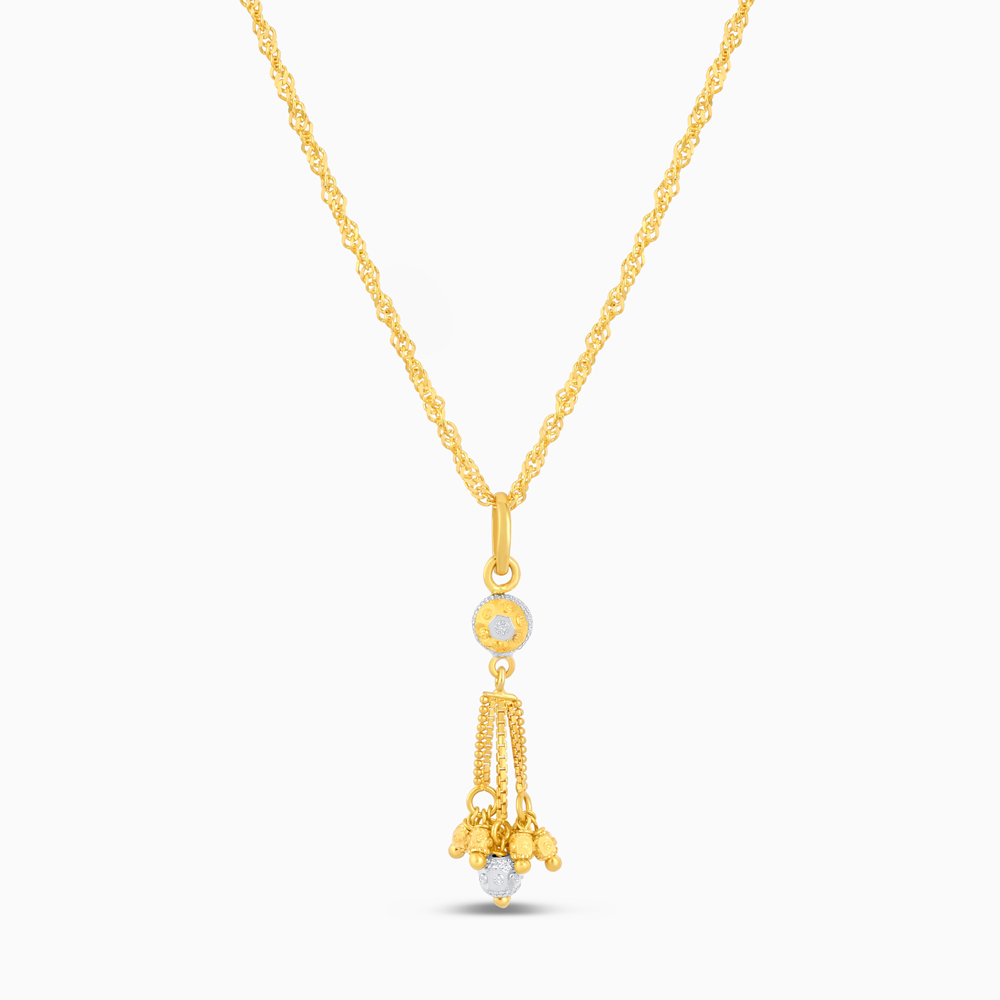 Rodyum Aksanlı 22 Ayar Altın Damla Kolye Rodyum Aksanlı 22 Ayar Altın Damla Kolye