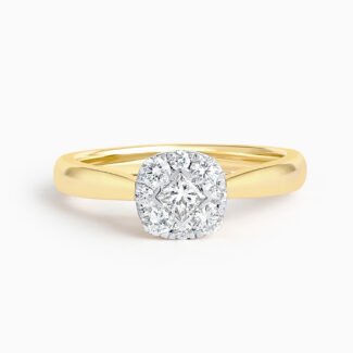 18ct Cushion Cut Halo Engagement Ring
