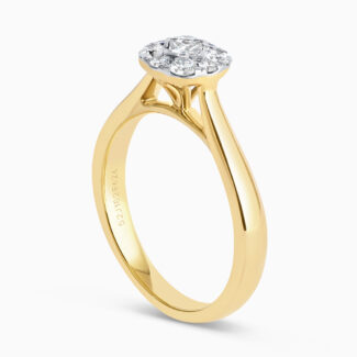 18ct Cushion Cut Halo Engagement Ring