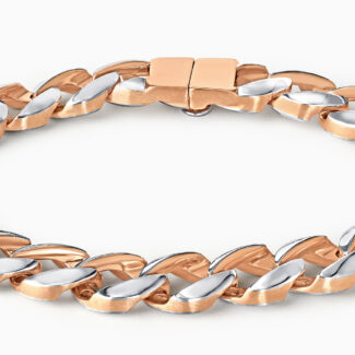 Dual-Tone 950 Platinum & 18ct Rose Gold Men’s Bracelet