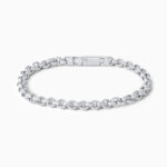 Classic Round Link Platinum Men’s Bracelet