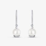 Platinum Akoya Pearl Drop Earrings