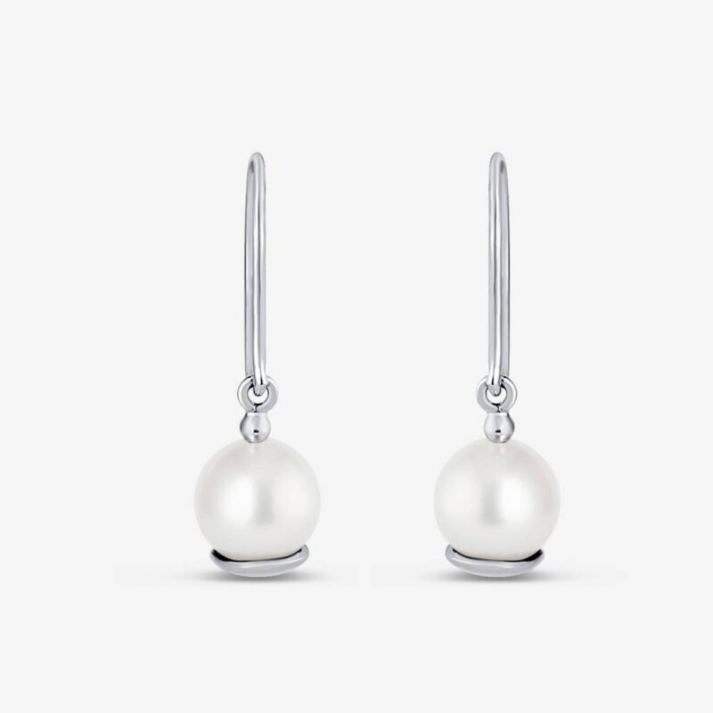 Platinum Akoya Pearl Drop Earrings