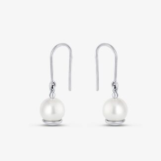 Platinum Akoya Pearl Drop Earrings