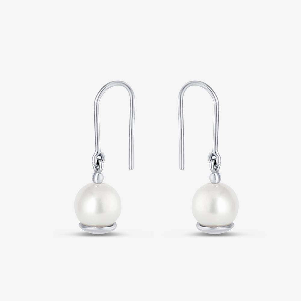 Platin Akoya İnci Damla Küpe Platin Akoya İnci Damla Küpe