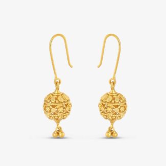 22ct Gold Rosettes Drop Earrings with Hook Back 22ct Gold Rosettes Drop Earrings with Hook Back