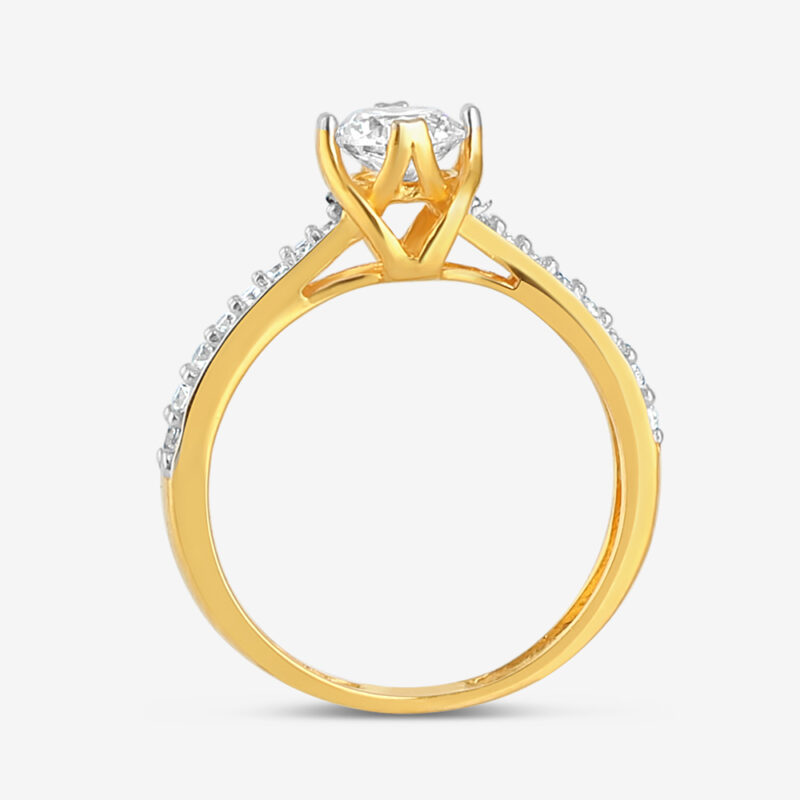 خاتم سوليتير من الذهب عيار 22 قيراط مع زركونيا مكعب خاتم سوليتير من الذهب عيار 22 قيراط مع زركونيا مكعب