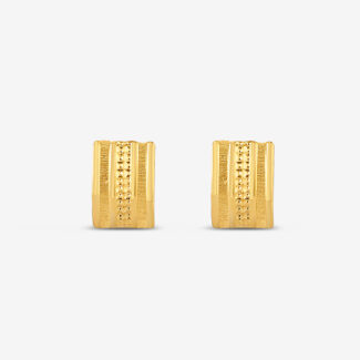 22ct Gold Rectangular Stripe Stud Earrings 22ct Gold Rectangular Stripe Stud Earrings