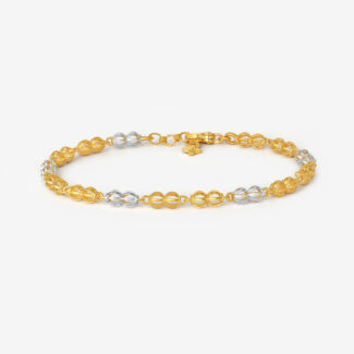 22ct Gold & Rhodium Beaded Bracelet