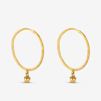 Armari 22ct Gold Dangling Ball Hoop Earrings Armari 22ct Gold Dangling Ball Hoop Earrings