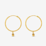 Armari 22ct Gold Dangling Ball Hoop Earrings