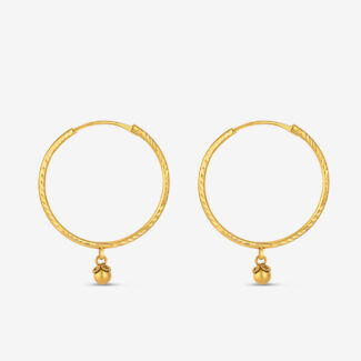Armari 22ct Gold Dangling Ball Hoop Earrings Armari 22ct Gold Dangling Ball Hoop Earrings