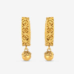 22ct Gold V-Shape Hoops with Drop