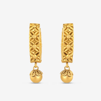 22ct Gold V-Shape Hoops with Drop 22ct Gold V-Shape Hoops with Drop