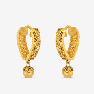 22ct Gold V-Shape Hoops with Drop 22ct Gold V-Shape Hoops with Drop