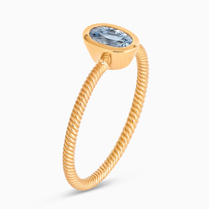 Mavi Safirli 22 Ayar Gündoğumu Altın Yüzük Mavi Safirli 22 Ayar Gündoğumu Altın Yüzük