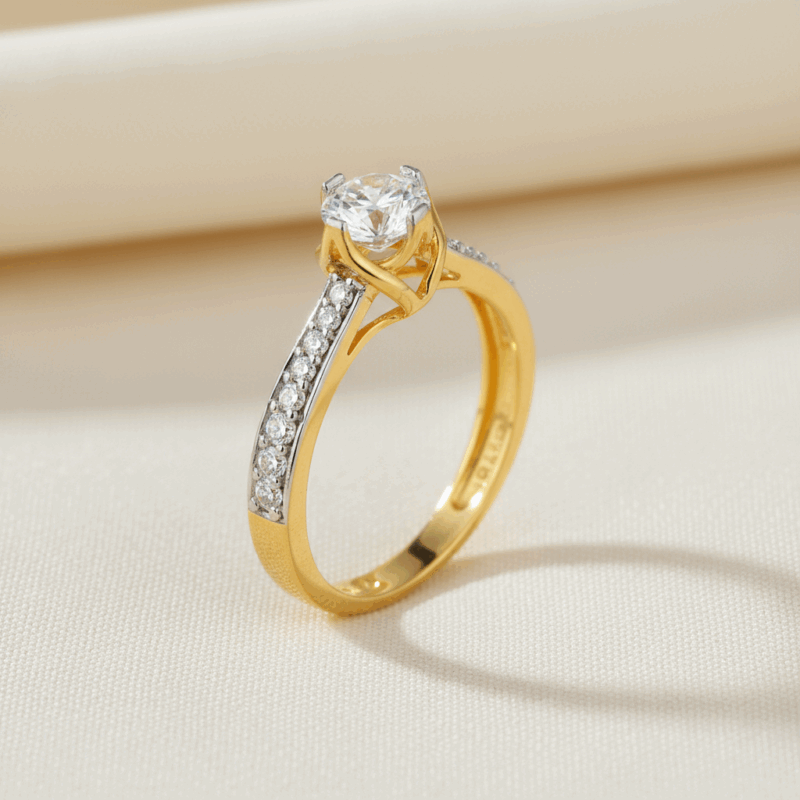 22 Ayar Altın Tektaş CZ Yüzük 22 Ayar Altın Tektaş CZ Yüzük