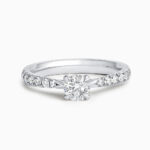 Platinum Lotus Diamond Engagement Ring