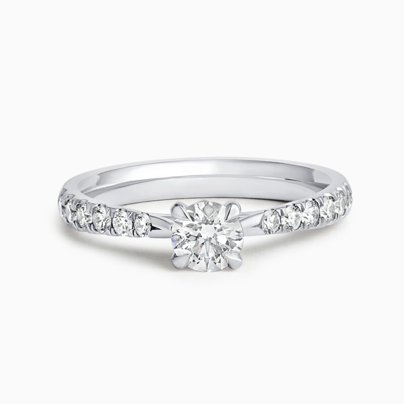 Platinum Lotus Diamond Engagement Ring