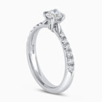 Platinum Lotus Diamond Engagement Ring