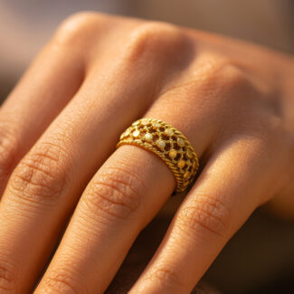 Antique Finish Gold Band | Size K Antique Finish Gold Band | Size K