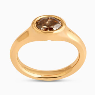22ct Sunrise Gold Oval Fancy Diamond Ring