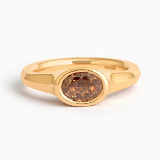 22ct Sunrise Gold Oval Fancy Diamond Ring