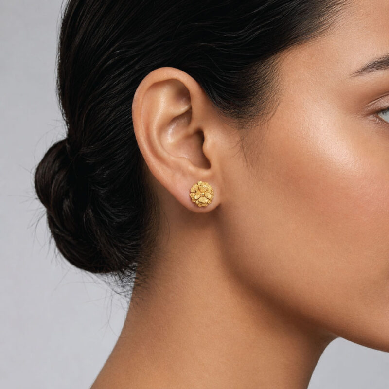 22ct Sunrise Gold Rosette Studs | 10mm