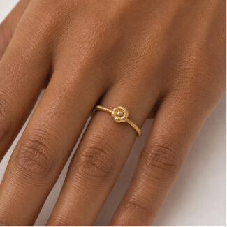 22ct Gold Rosette Solo Flower Ring | 5mm 22ct Gold Rosette Solo Flower Ring | 5mm