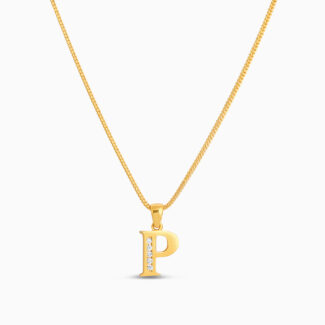 22ct Gold P Initial Pendant with CZ 22ct Gold P Initial Pendant with CZ