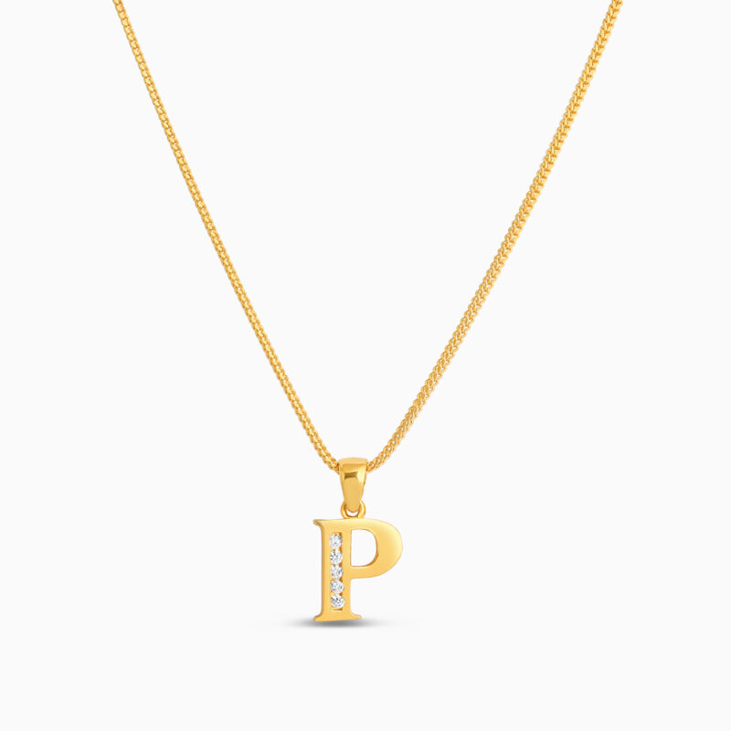 22ct Gold P Initial Pendant with CZ 22ct Gold P Initial Pendant with CZ