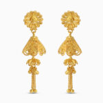 أقراط جومكا على شكل قبة زهرية | مجموعة جالي الذهبية عيار 22 قيراط أقراط جومكا على شكل قبة زهرية | مجموعة جالي الذهبية عيار 22 قيراط