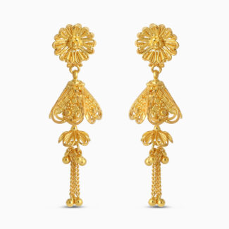 Floral Dome Jhumka Earrings | 22ct Gold Jali Collection Floral Dome Jhumka Earrings | 22ct Gold Jali Collection