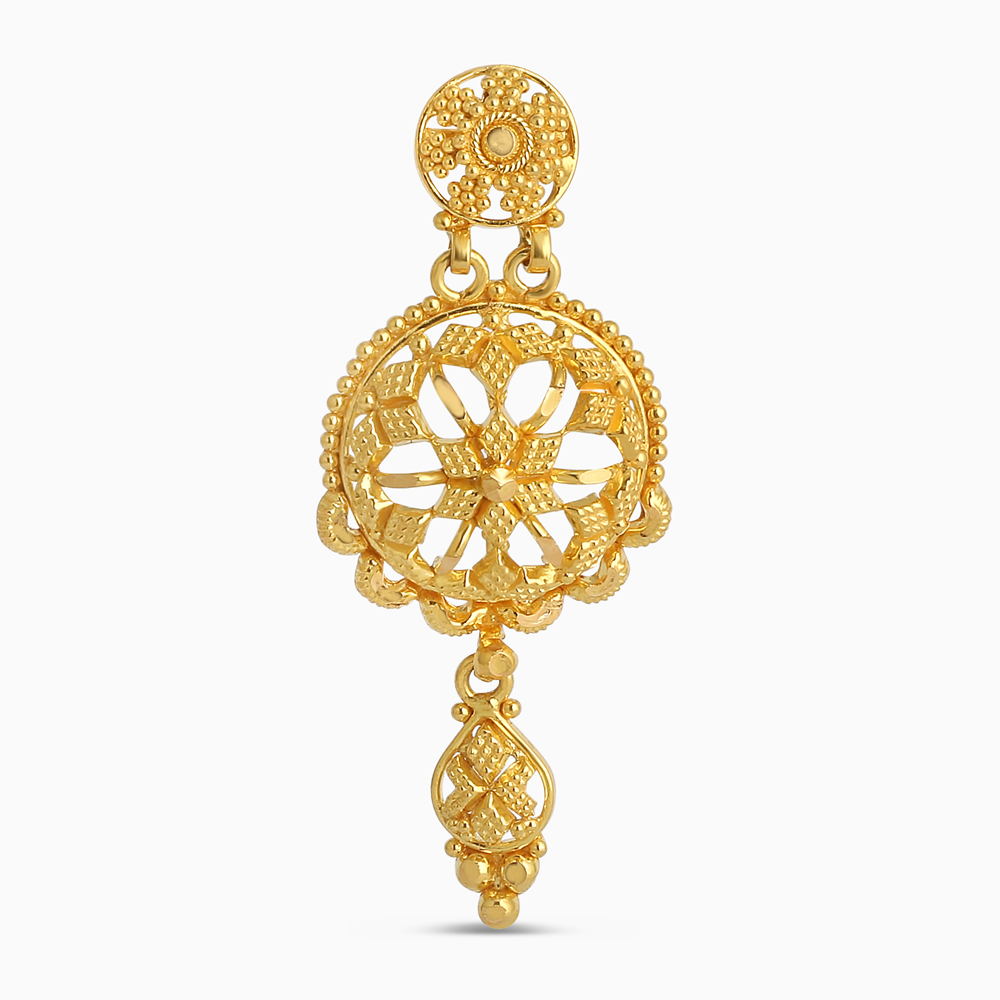 Telkari Damla Küpe 22 Ayar Altın Telkari Damla Küpe 22 Ayar Altın